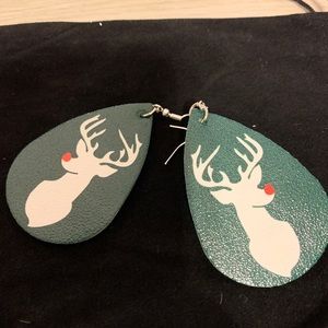 Women’s faux leather teardrop earrings